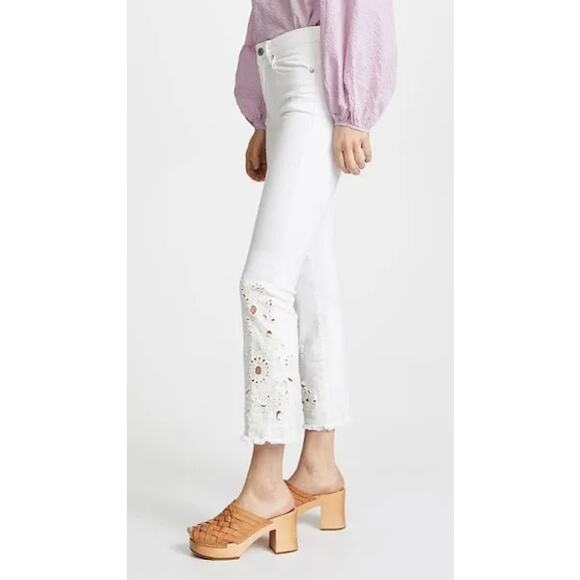 Free People Cutwork Cigarette Jeans in White - Picture 2 of 9